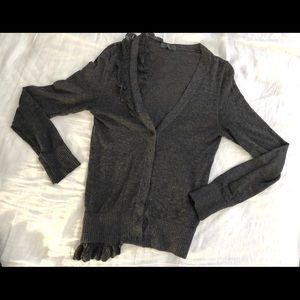 Asymmetrical cashmere cardigan